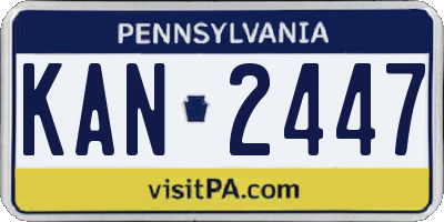 PA license plate KAN2447