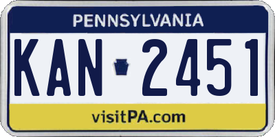 PA license plate KAN2451