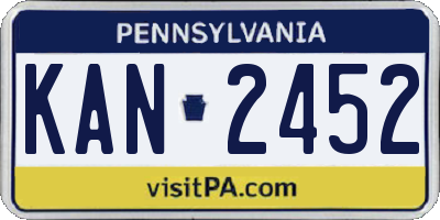 PA license plate KAN2452