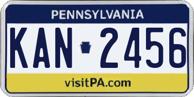 PA license plate KAN2456