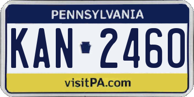 PA license plate KAN2460