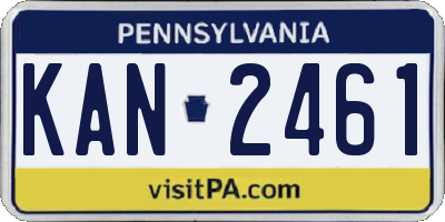 PA license plate KAN2461