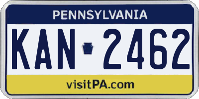 PA license plate KAN2462