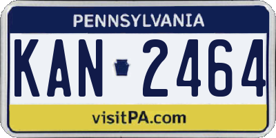 PA license plate KAN2464