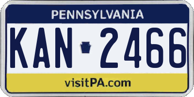 PA license plate KAN2466