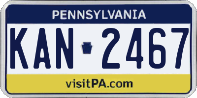 PA license plate KAN2467