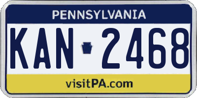 PA license plate KAN2468