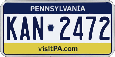 PA license plate KAN2472