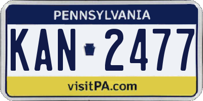 PA license plate KAN2477