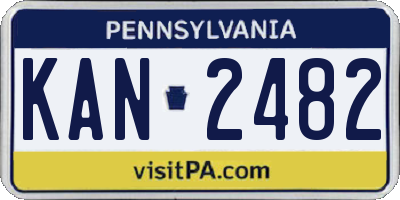 PA license plate KAN2482