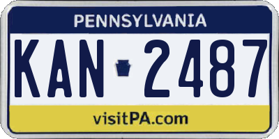 PA license plate KAN2487