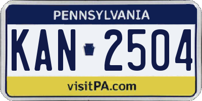 PA license plate KAN2504