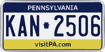 PA license plate KAN2506