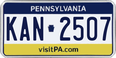 PA license plate KAN2507