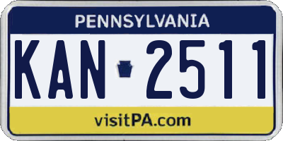 PA license plate KAN2511