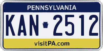 PA license plate KAN2512