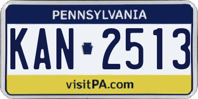 PA license plate KAN2513