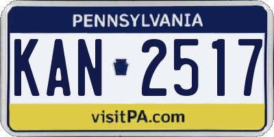 PA license plate KAN2517