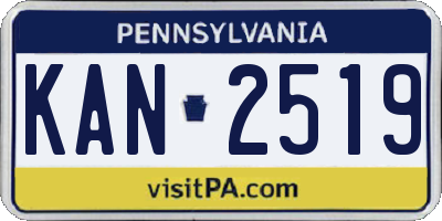 PA license plate KAN2519