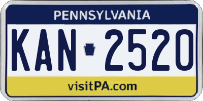 PA license plate KAN2520