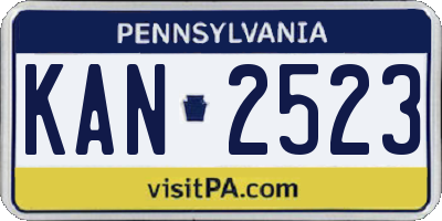 PA license plate KAN2523