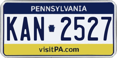 PA license plate KAN2527