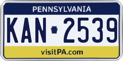 PA license plate KAN2539