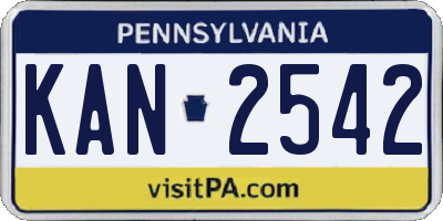 PA license plate KAN2542