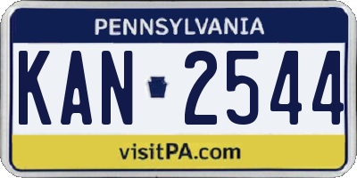 PA license plate KAN2544