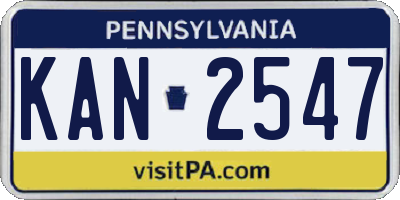 PA license plate KAN2547