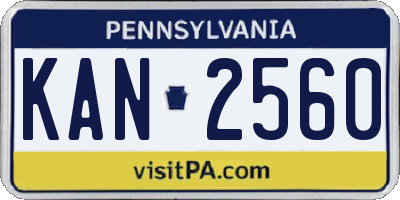 PA license plate KAN2560