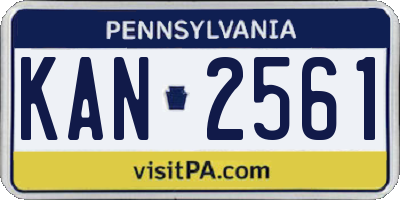 PA license plate KAN2561