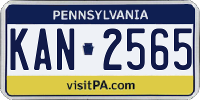 PA license plate KAN2565