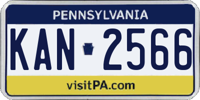 PA license plate KAN2566