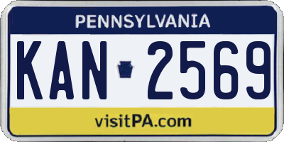 PA license plate KAN2569
