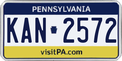 PA license plate KAN2572