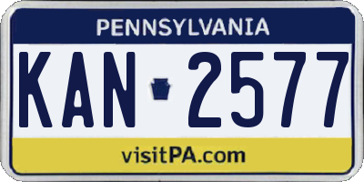 PA license plate KAN2577