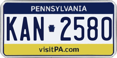PA license plate KAN2580
