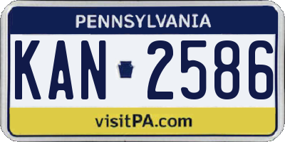 PA license plate KAN2586