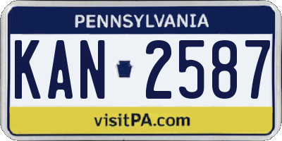 PA license plate KAN2587