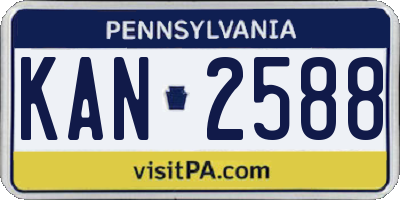 PA license plate KAN2588