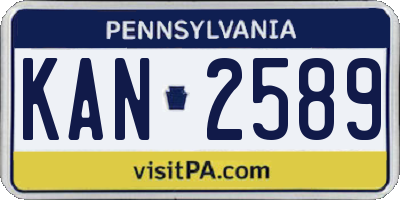 PA license plate KAN2589