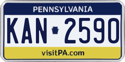 PA license plate KAN2590