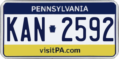 PA license plate KAN2592