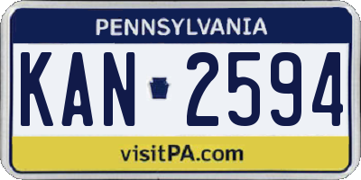 PA license plate KAN2594