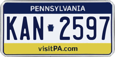 PA license plate KAN2597