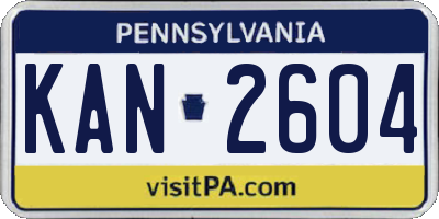 PA license plate KAN2604