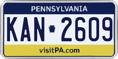 PA license plate KAN2609