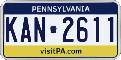 PA license plate KAN2611