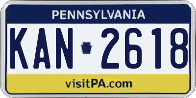PA license plate KAN2618
